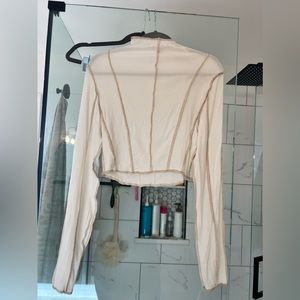 Cream stitched, long sleeve crop top - 12th tribe - brand new
